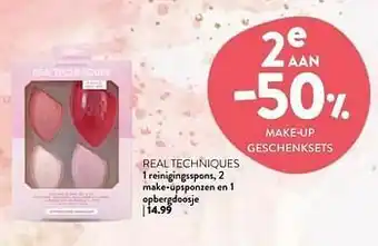 Di Real techniques 1 reinigingsspons 2 make-upsponzen en 1 opbergdoosje aanbieding
