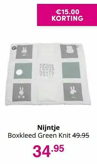 Baby & Tiener Nijntje boxkleed green knit aanbieding