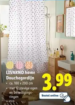 Lidl Livarno home douchegordijn aanbieding