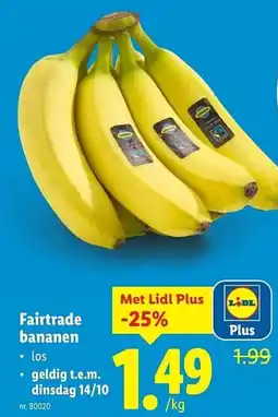 Lidl Fairtrade bananen aanbieding