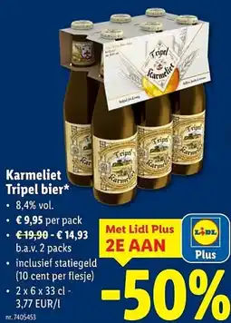 Lidl Karmeliet Tripel bier aanbieding