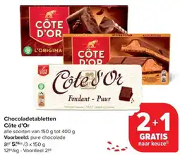 Carrefour Market Côte d'Or Chocoladetabletten aanbieding