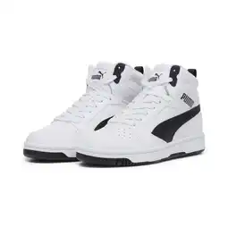 Decathlon Rebound V6 Mid sneakers voor jongeren PUMA White Black aanbieding