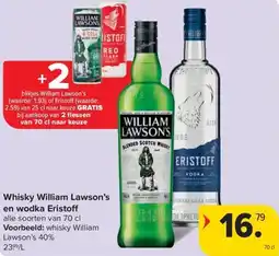 Carrefour Market Whisky William Lawson's en wodka Eristoff aanbieding