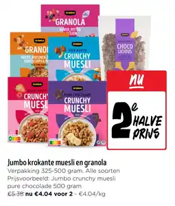 Jumbo Jumbo krokante muesli en granola aanbieding