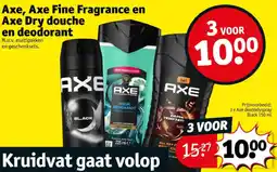 Kruidvat Axe, Axe Fine Fragrance en Axe Dry douche en deodorant aanbieding