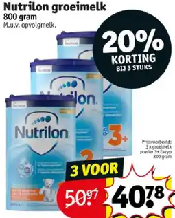 Kruidvat Nutrilon groeimelk aanbieding