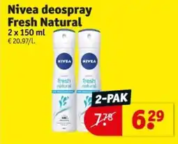 Kruidvat NIVEA deospray fresh natural aanbieding