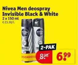 Kruidvat Nivea men deospray invisible black & white aanbieding