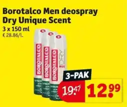 Kruidvat Borotalco men deospray dry unique scent aanbieding