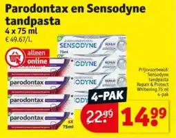 Kruidvat Parodontax en sensodyne tandpasta aanbieding