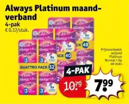Kruidvat Always Platinum maand- verband aanbieding