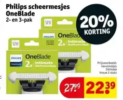 Kruidvat Philips scheermesjes OneBlade aanbieding