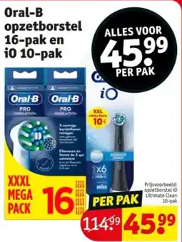 Kruidvat Oral-B opzetborstel 16-pak en i0 10-pak aanbieding