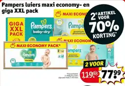 Kruidvat Pampers luiers maxi economy- en giga XXL pack aanbieding