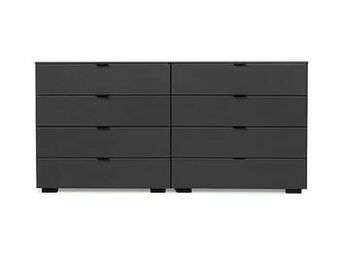 Deba Meubelen Commode MEDIA met glasplaat - Vulkan Grijs aanbieding