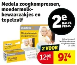 Kruidvat Medela zoogkompressen, moedermelk bewaarzakjes en tepelzalf aanbieding