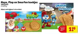Kruidvat Maya, Plop en Smurfen koekjes aanbieding