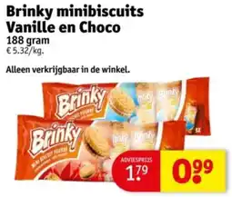 Kruidvat Brinky minibiscuits Vanille en Choco aanbieding