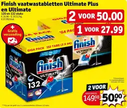 Kruidvat Finish vaatwastabletten Ultimate Plus en Ultimate aanbieding