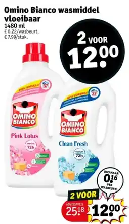 Kruidvat Omino Bianco wasmiddel vloeibaar aanbieding