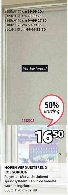 Jysk Hopen Verduisterend Rolgordijn aanbieding