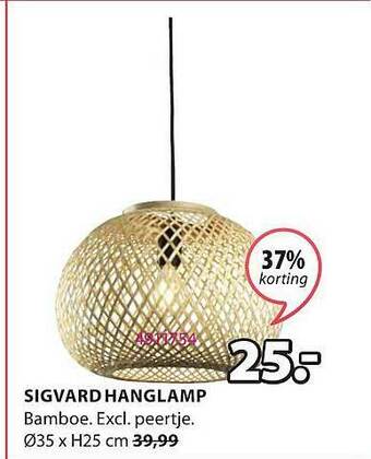 Jysk Sigvard Hanglamp aanbieding