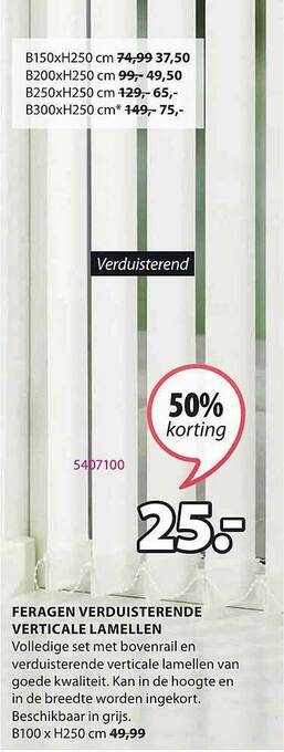 Jysk Feragen Verduisterende Verticale Lamellen aanbieding