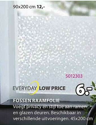 Jysk Fossen Raamfolie aanbieding