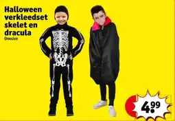Kruidvat Halloween verkleedset skelet en dracula aanbieding