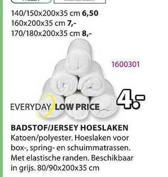 Jysk Badstof Jersey Hoeslaken aanbieding