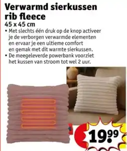 Kruidvat Verwarmd sierkussen rib fleece aanbieding
