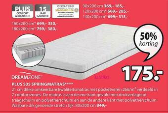 Jysk Plus S35 Springmatras aanbieding