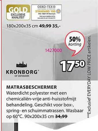 Jysk Matrasbeschermer aanbieding