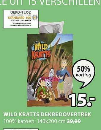 Jysk Wild Kratts Dekbedovertrek aanbieding