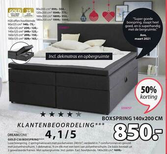 Jysk Gold C50 Boxspring aanbieding