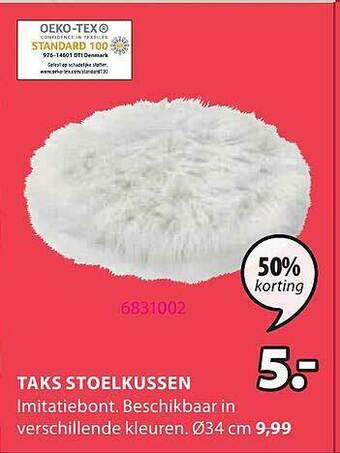 Jysk Taks Stoelkussen aanbieding