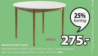 Jysk Marstrand Tafel aanbieding