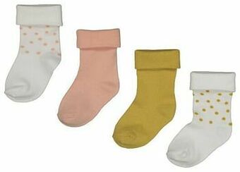 HEMA HEMA 4-pak Babysokken Met Bamboe Geel (geel) aanbieding