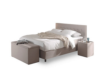 Deba Meubelen Boxspring incl. matras en topper HALMSTAD - Avelino Taupe Taupe aanbieding