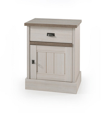 Deba Meubelen Kast nachttafel YORK - Lariks & Crystal Oak Beige Beige aanbieding