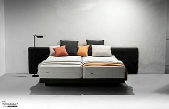 Boxspring SPARTA incl. matras, hoofdbord en kast Grijs