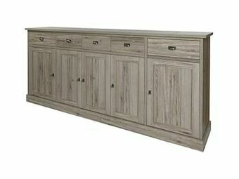 Deba Meubelen Highboard YORK 5 deuren - Crystal oak beige Hout aanbieding