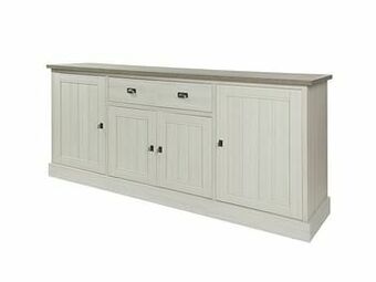 Deba Meubelen Dressoir YORK 4 deuren - Lariks & crystal oak beige Beige aanbieding