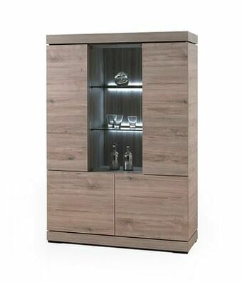 Deba Meubelen Vitrine ETNA - Millenium oak light grey Hout aanbieding