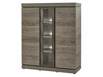 Deba Meubelen Vitrine BELLUNO - Millenium Oak Dark Brown Donkerbruin aanbieding