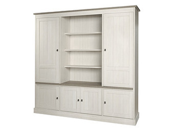 Deba Meubelen Wandkast YORK - Lariks & Crystal oak beige Beige aanbieding