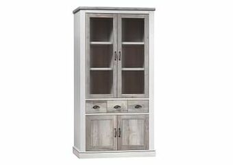 Deba Meubelen Kast vitrinekast VERNON - Silver Alaska Hout aanbieding