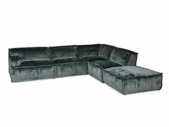Deba Meubelen Zetel PLATANI - Blauwgroen fluweel Blauw aanbieding