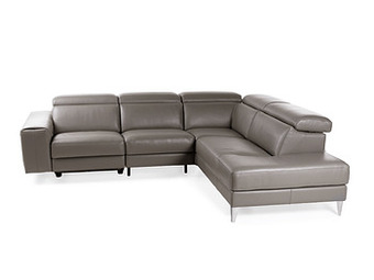 Hoeksalon BENJAMIN met relax - Taupe leder Taupe